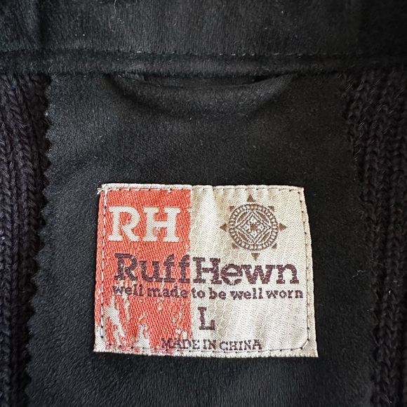 Ruff Hewn RH Fitted Faux Suede Knit jacket silver hardware size Large - Picture 8 of 10